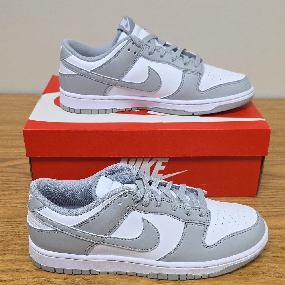 Nike Dunk Low Retro White/Light Smoke Grey Men's Size 10 HF5441-105 New - Picture 2 of 7